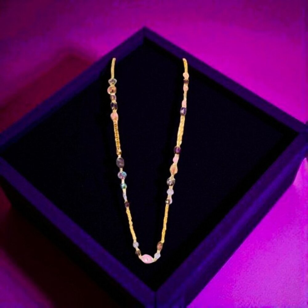 Cookie Lee Millefiori Beads & Crystals Station Necklace